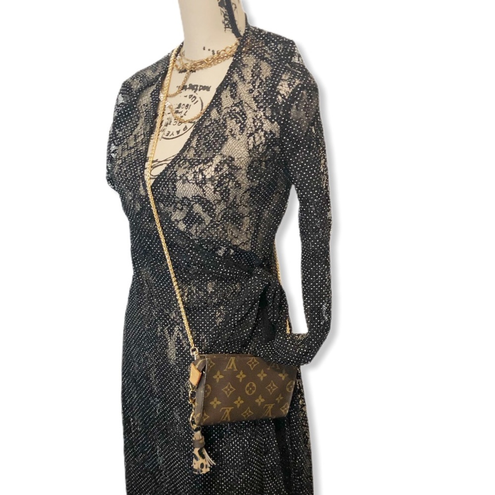 Louis Vuitton Brown Monogram Canvas Crossbody with Gold Chain - Picture 9 of 9